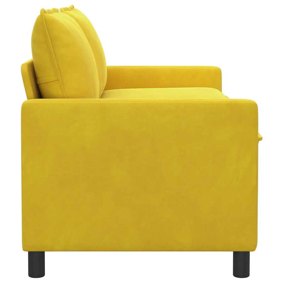 Canapé Jaune 156 x 81 x 87,5 cm Velours - 4