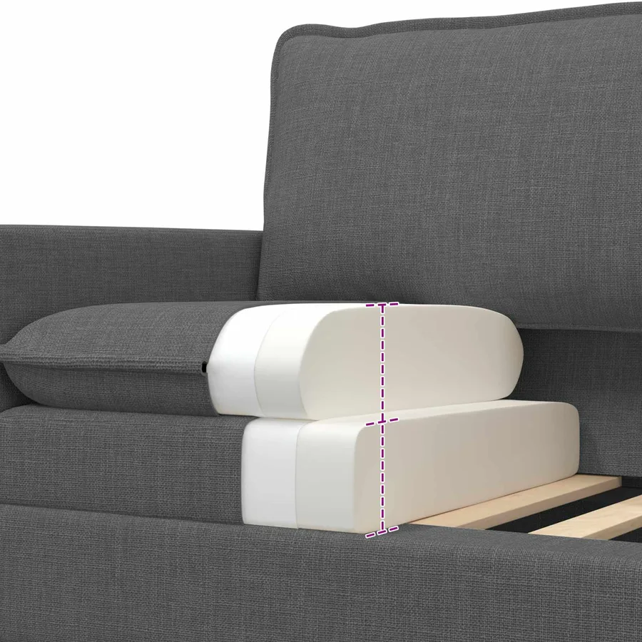 Canapé Gris foncé 156 x 81 x 87,5 cm Tissu - 7