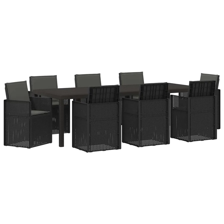 Ensemble de salle à manger pour jardin 9 pcs Anthracite PP - 2