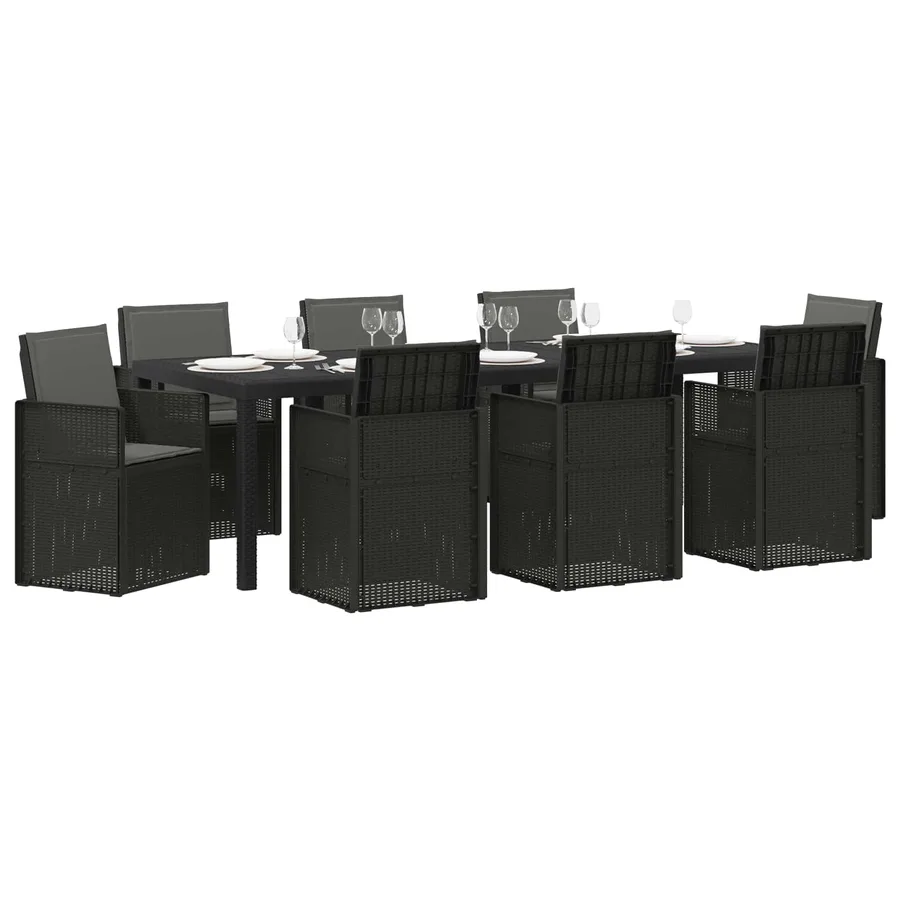 Ensemble de salle à manger pour jardin 9 pcs Anthracite PP - 3