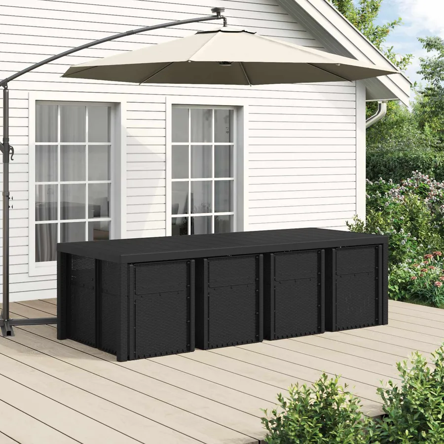 Ensemble de salle à manger pour jardin 9 pcs Anthracite PP - 4