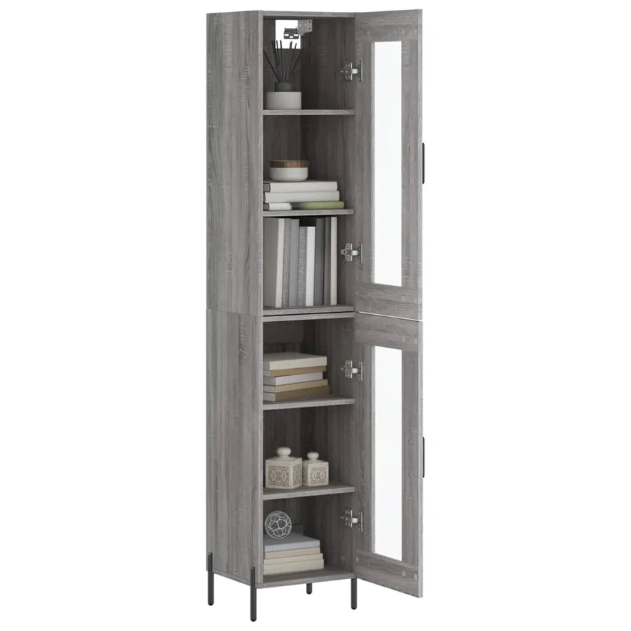 Buffet haut Sonoma gris 34,5x34x180 cm Bois d'ingénierie - 3