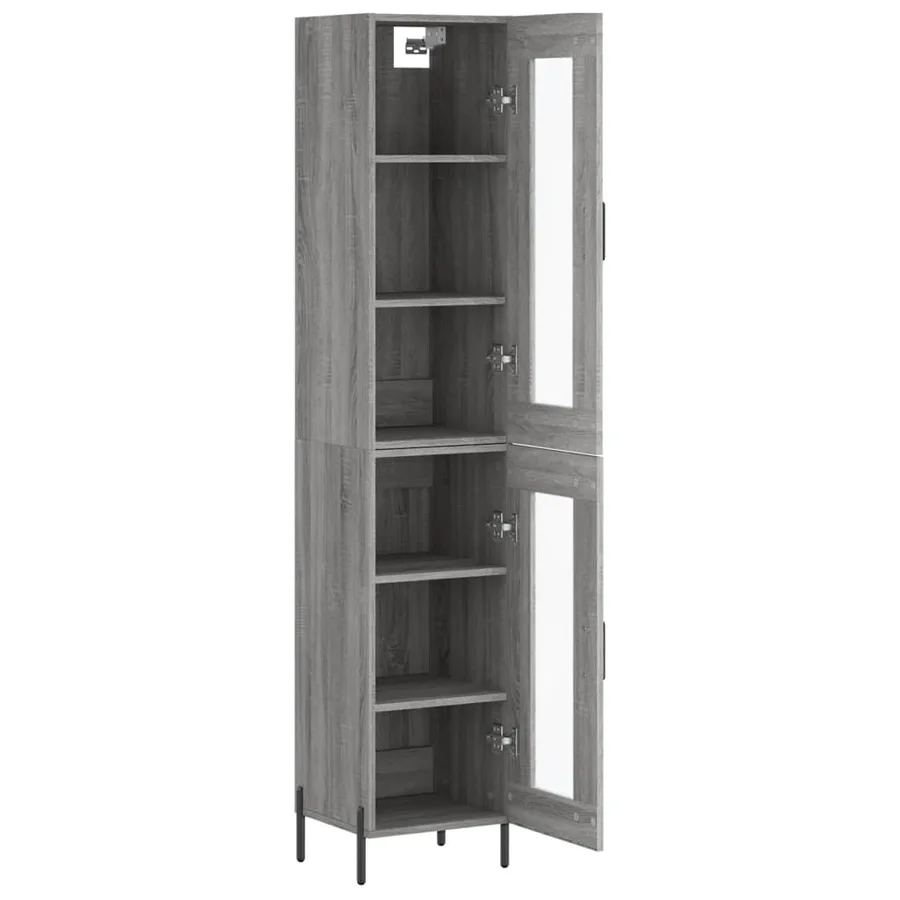 Buffet haut Sonoma gris 34,5x34x180 cm Bois d'ingénierie - 4