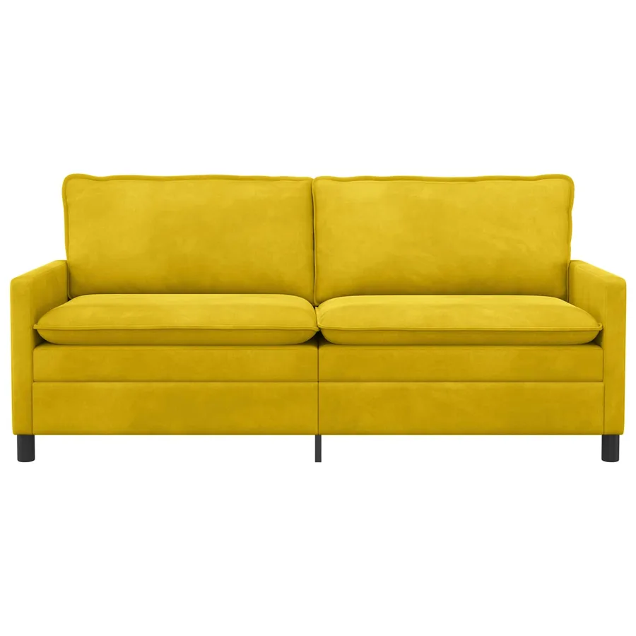 Canapé Jaune 196 x 81 x 87,5 cm Velours - 3