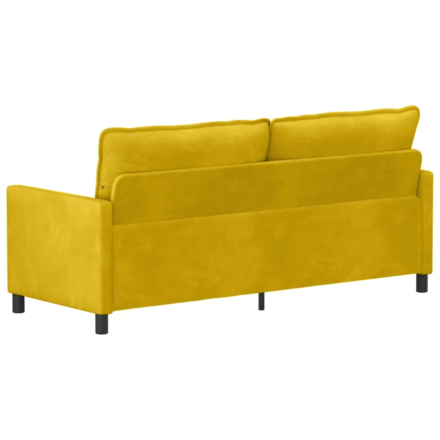 Canapé Jaune 196 x 81 x 87,5 cm Velours - 5