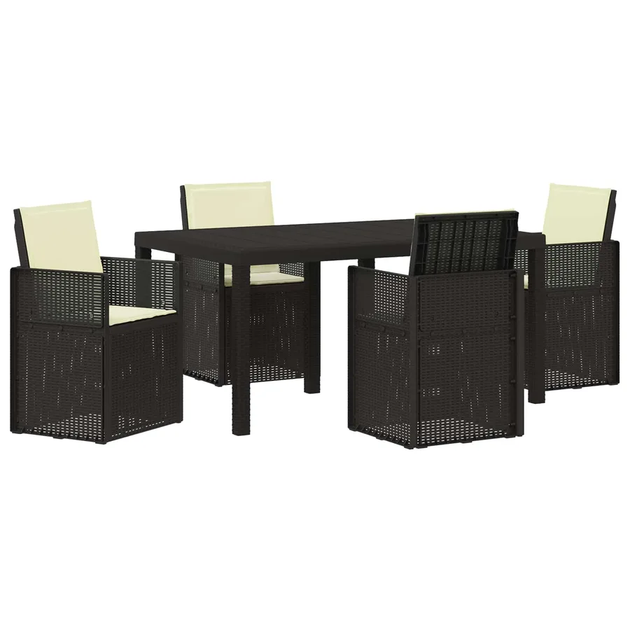 Ensemble de salle à manger pour jardin avec coussin 5 pcs PP - 2
