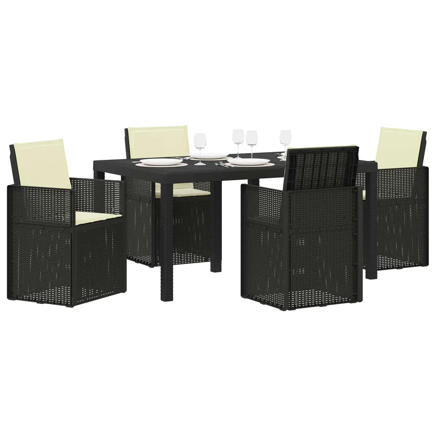 Ensemble de salle à manger pour jardin avec coussin 5 pcs PP - 3