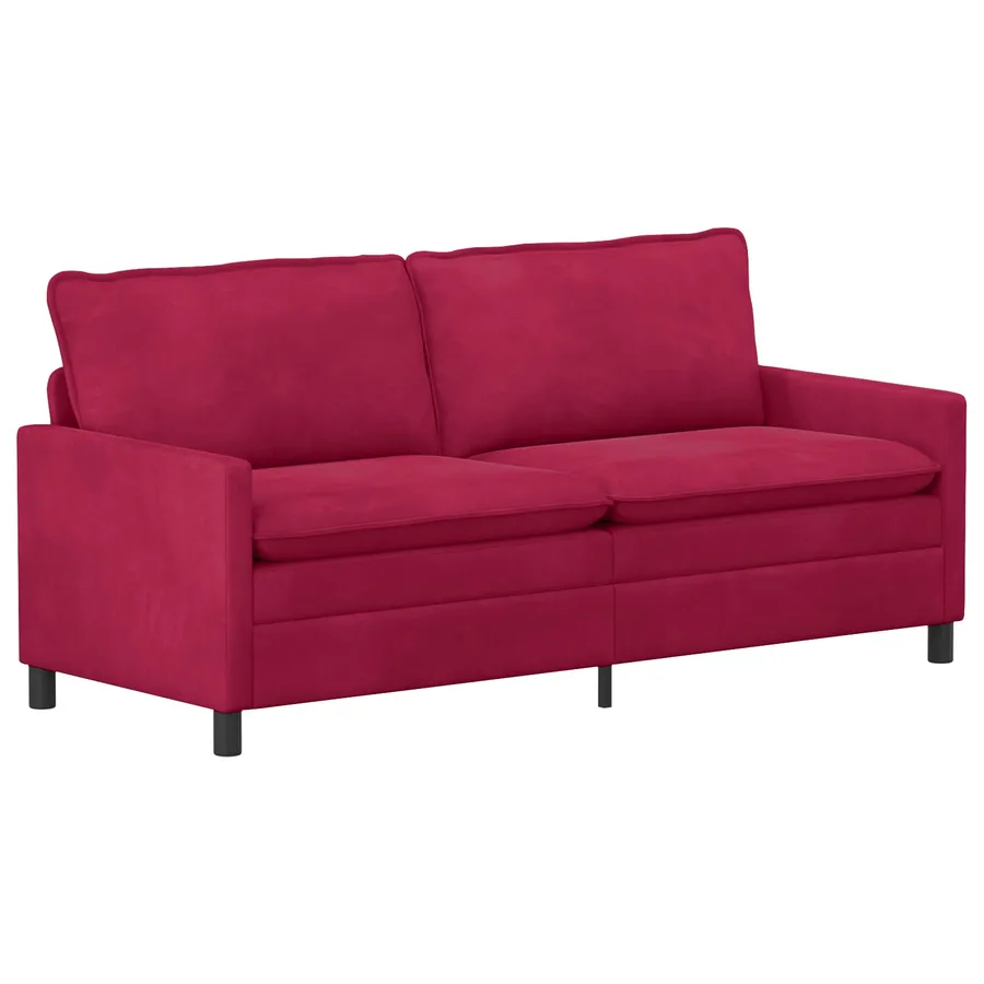 Ensemble de Canapés 2 pcs Bordeaux Velours - 3