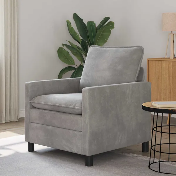 Canapé Gris clair 76 x 81 x 87,5 cm Velours
