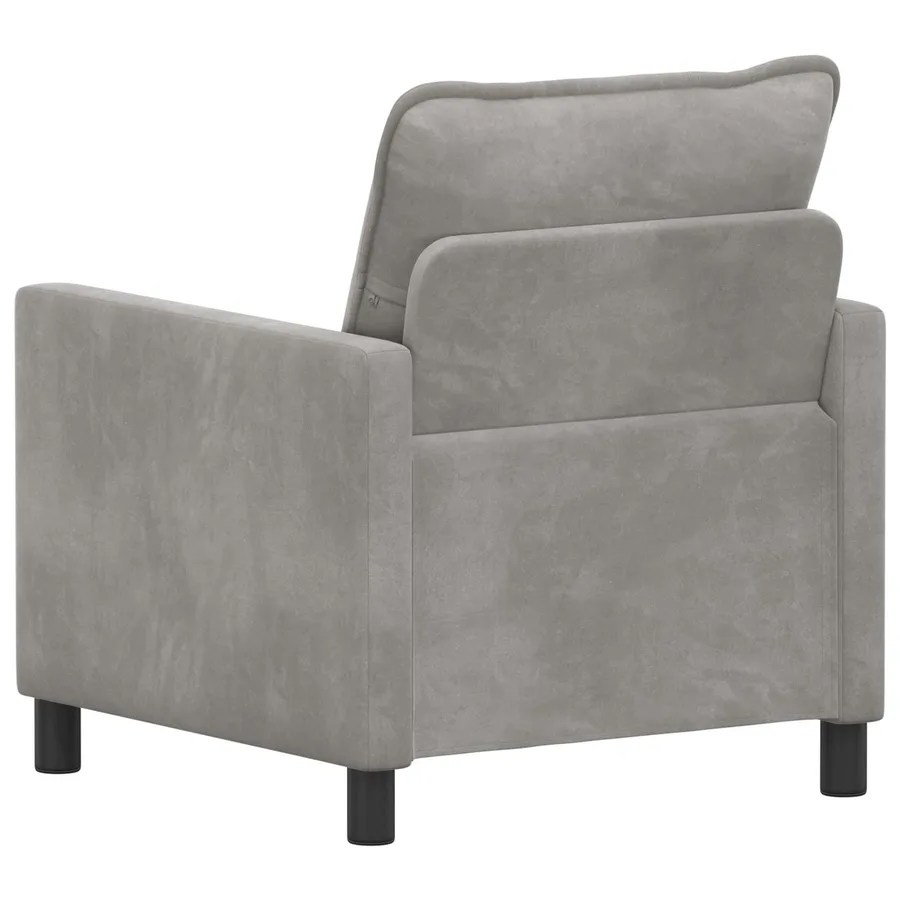 Canapé Gris clair 76 x 81 x 87,5 cm Velours - 5