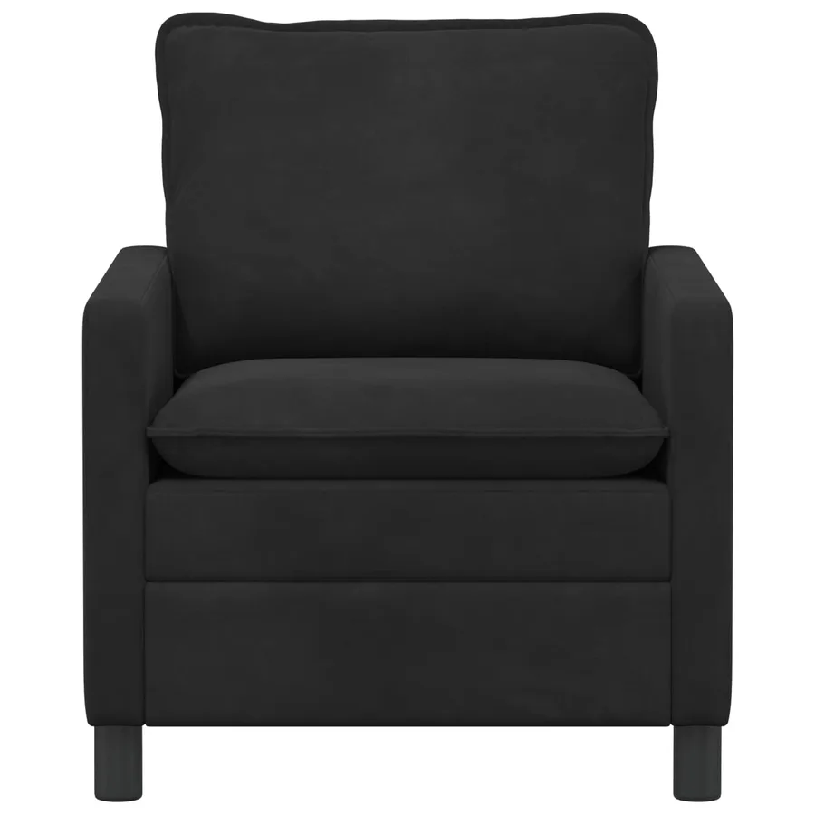 Canapé Noir 76 x 81 x 87,5 cm Velours - 3