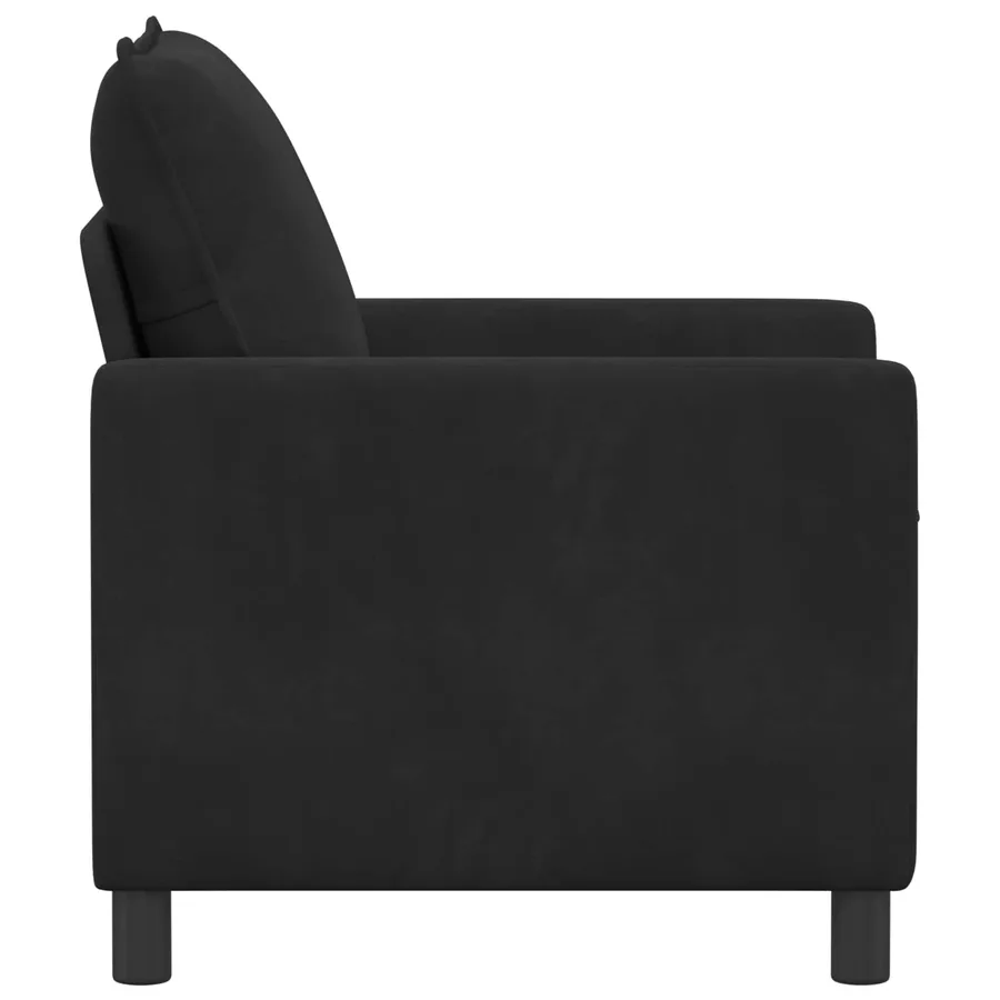 Canapé Noir 76 x 81 x 87,5 cm Velours - 4