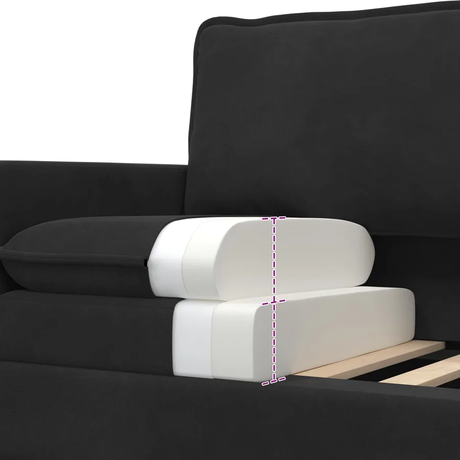 Ensemble de Canapés 2 pcs Noir Velours - 6