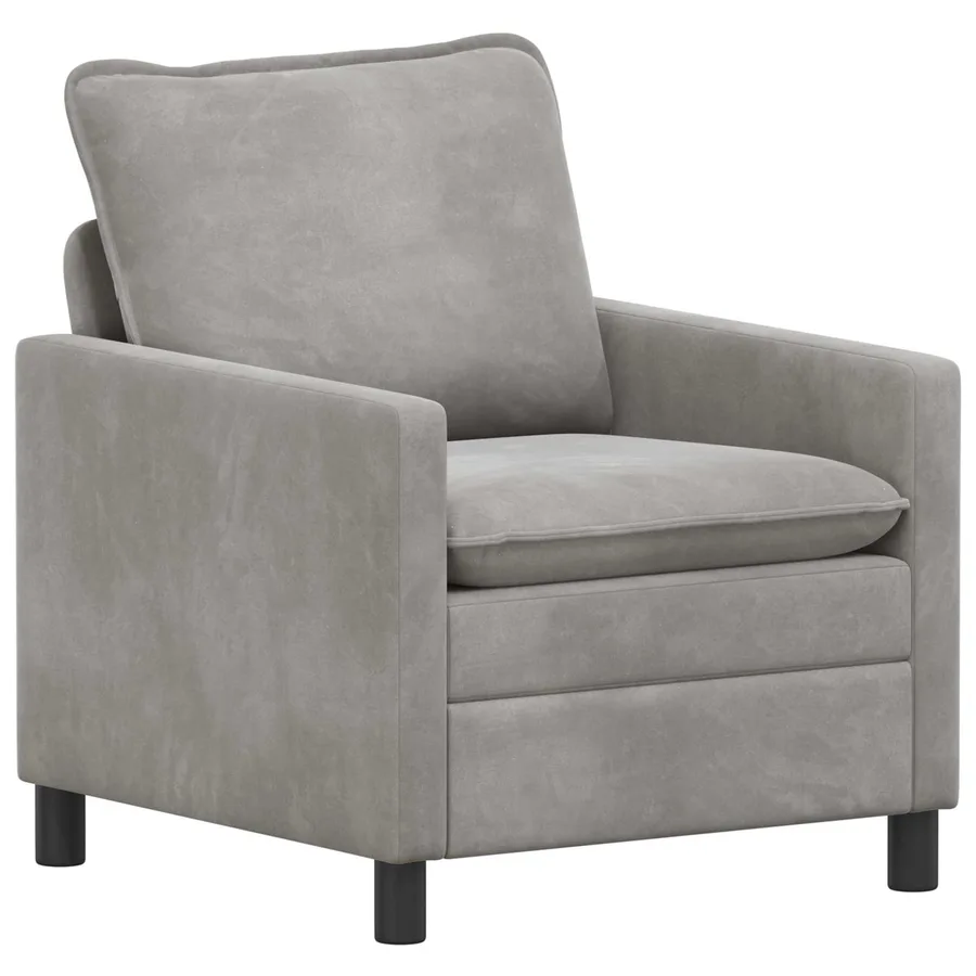 Ensemble de Canapés 2 pcs Gris clair Velours - 4