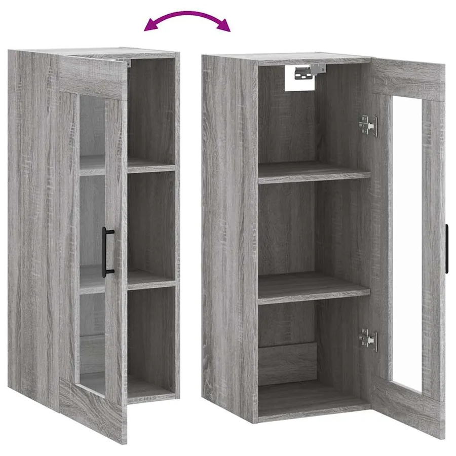 Armoire murale sonoma gris 34,5x34x90 cm - 10