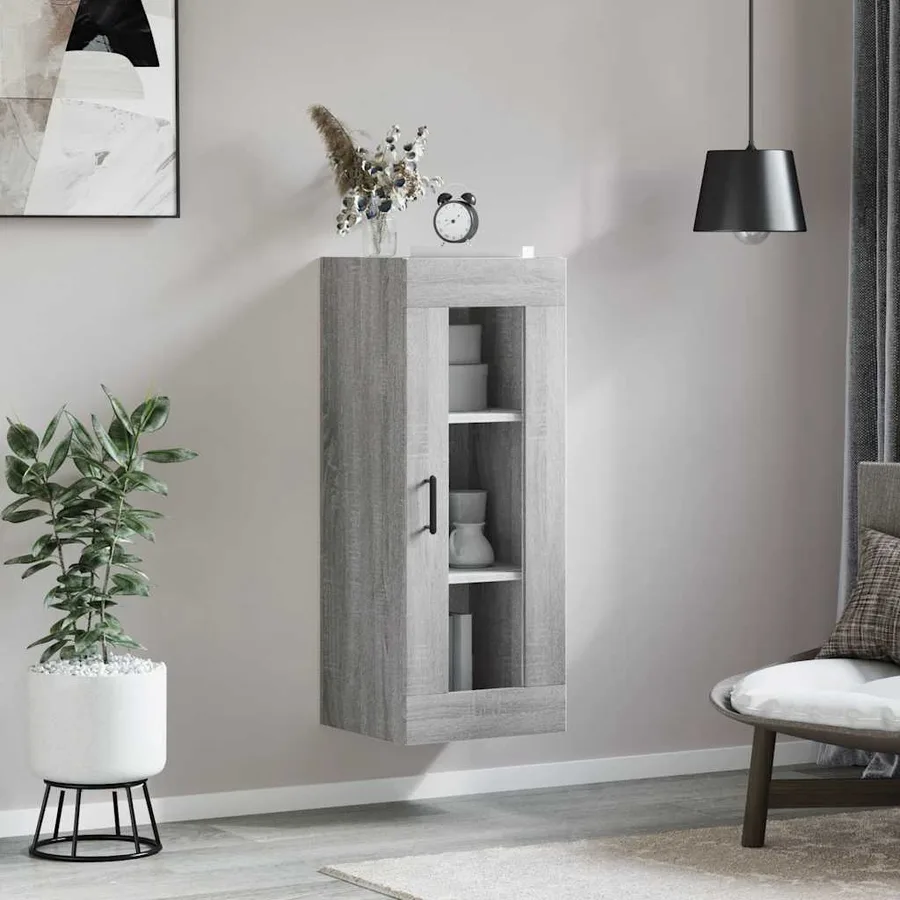Armoire murale sonoma gris 34,5x34x90 cm - 3