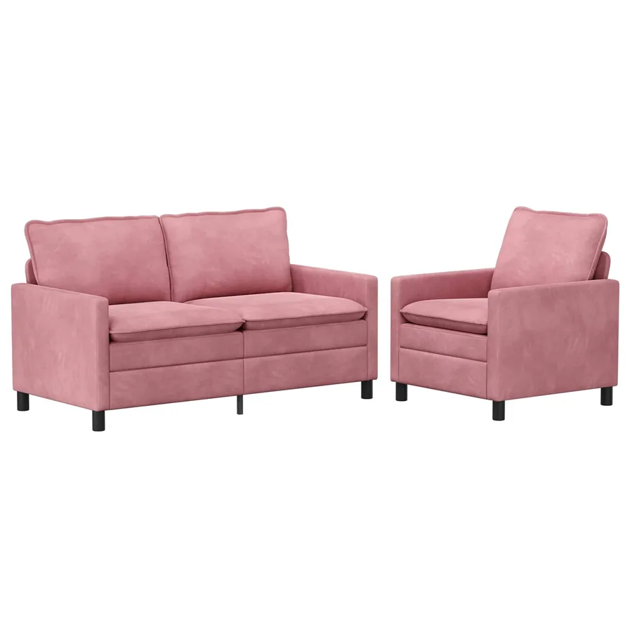 Ensemble de Canapés 2 pcs Rose Velours - 2