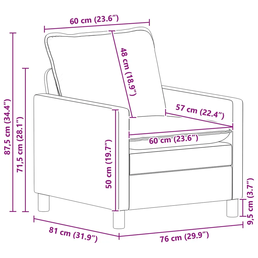 Ensemble de Canapés 2 pcs Crème Velours - 9