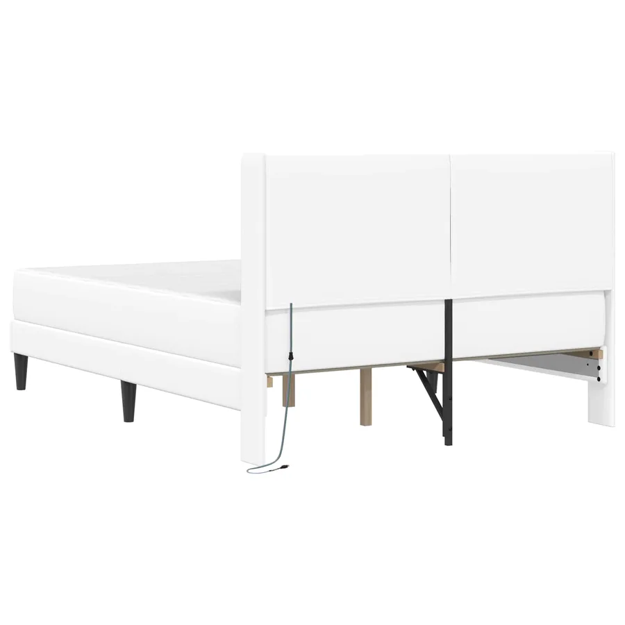 Cadre de lit avec matelas Blanc 160 x 200 cm Simili cuir - 8