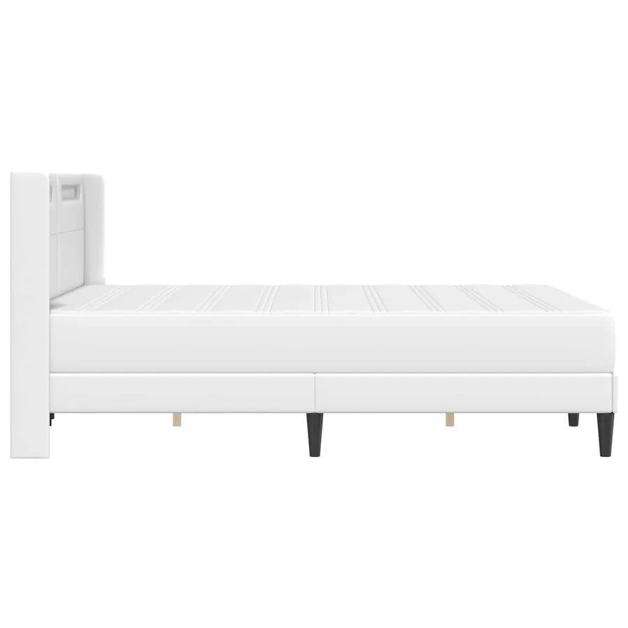 Cadre de lit avec matelas Blanc 160 x 200 cm Simili cuir - 9