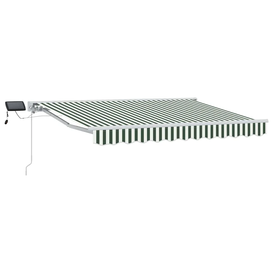 Cadre de store manuel avec LEDs Vert et blanc 3,5 x 2,5 m - 2