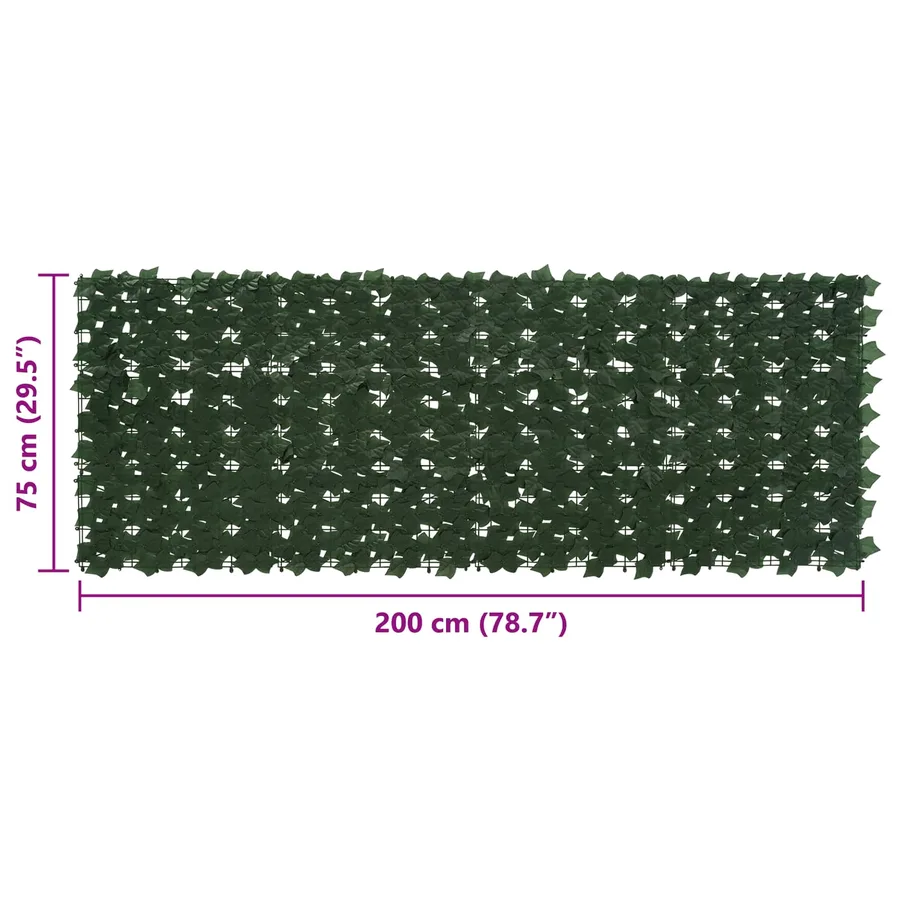 Écran de balcon avec feuilles Vert foncé 200 x 75 cm - 5