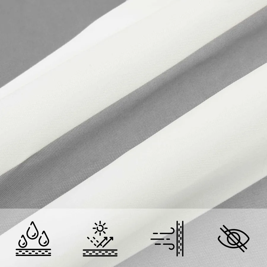 Voile d'ombre Gris clair et blanc 7 x 5 m - 6