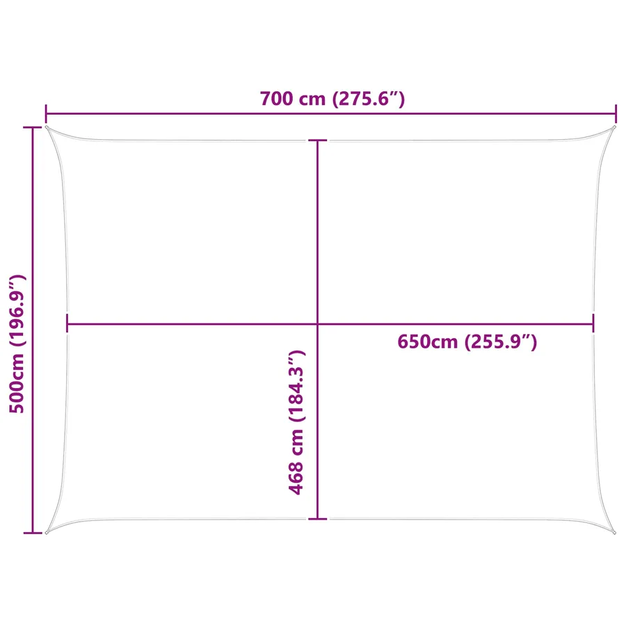 Voile d'ombre Gris clair et blanc 7 x 5 m - 8