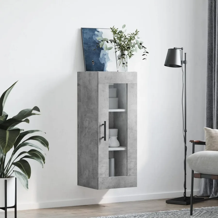Armoire murale gris béton 34,5x34x90 cm - 3