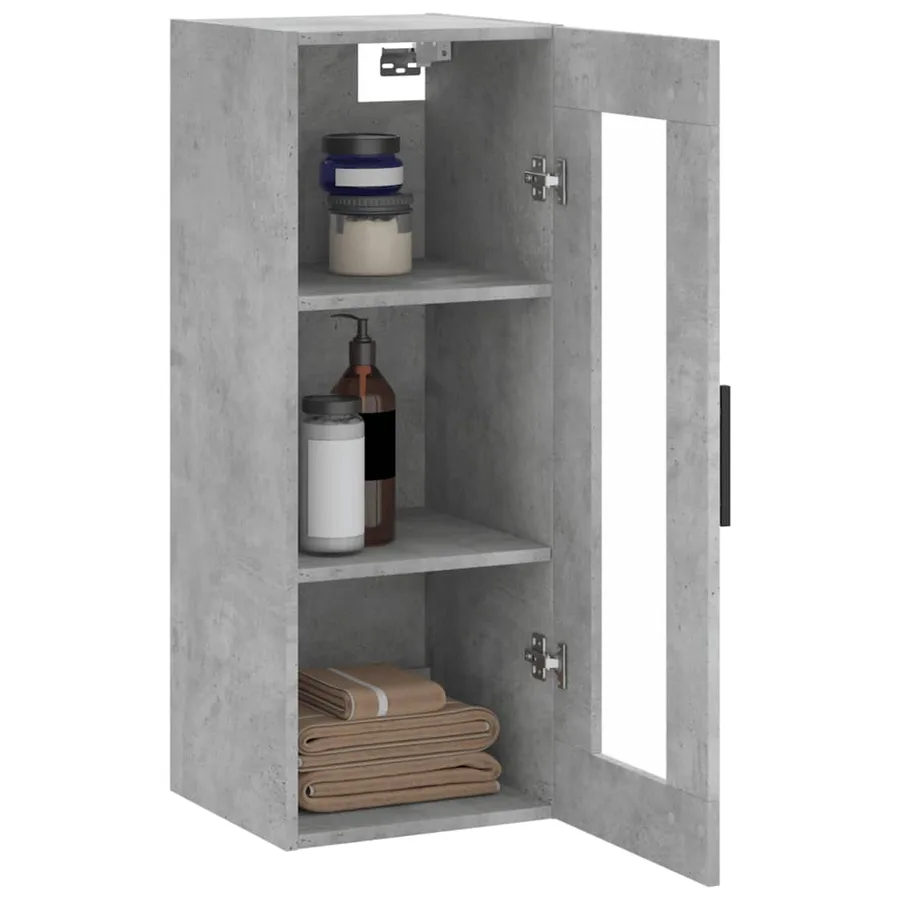 Armoire murale gris béton 34,5x34x90 cm - 5