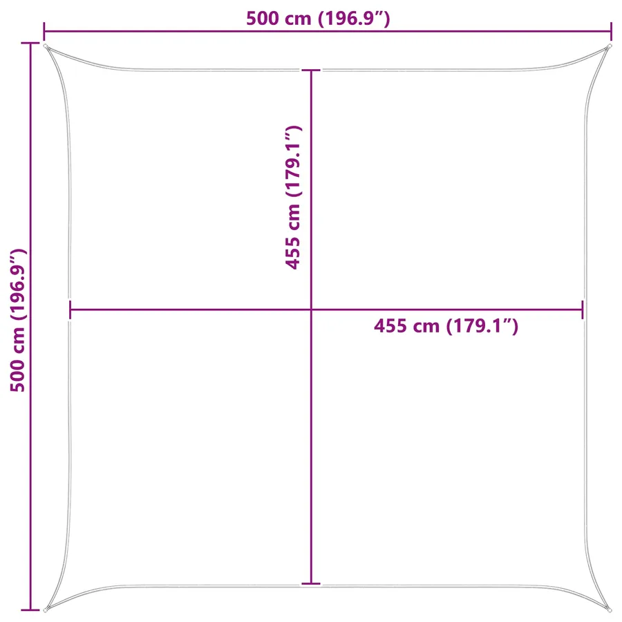 Voile d'ombre Jaune et blanc 5 x 5 m 100 % polyester Oxford - 8