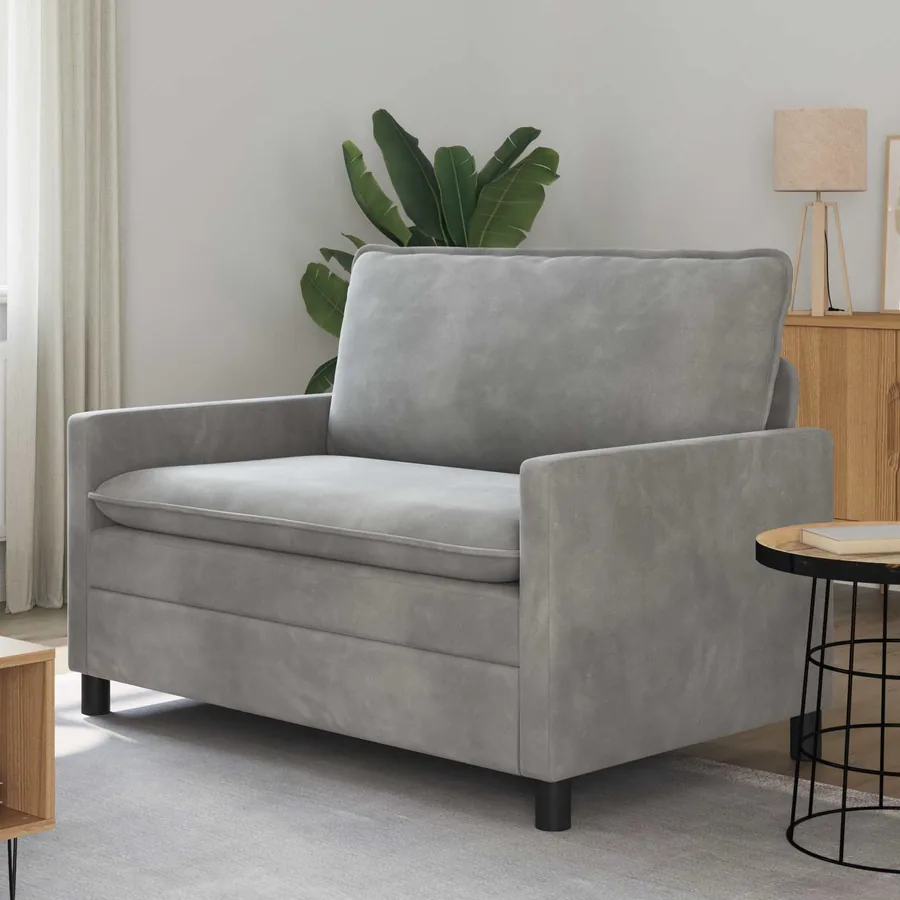 Canapé Gris clair 126 x 81 x 87,5 cm Velours