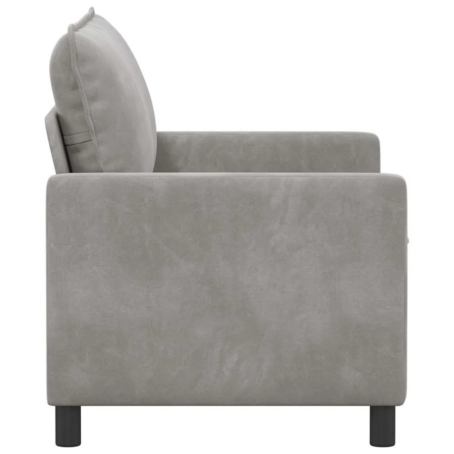 Canapé Gris clair 126 x 81 x 87,5 cm Velours - 4