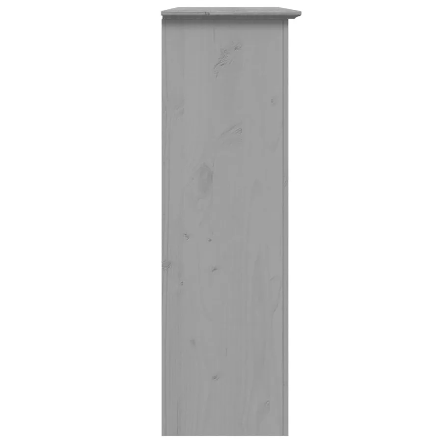 Armoire avec portes vitrées BODO gris bois de pin massif - 5