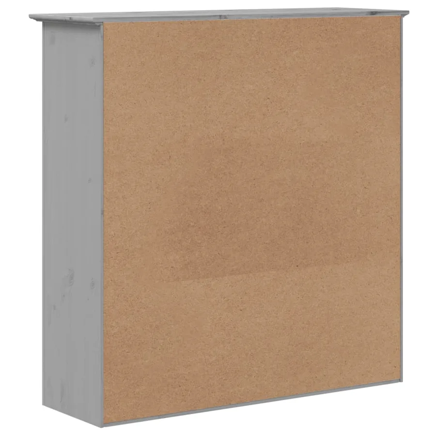Armoire avec portes vitrées BODO gris bois de pin massif - 6