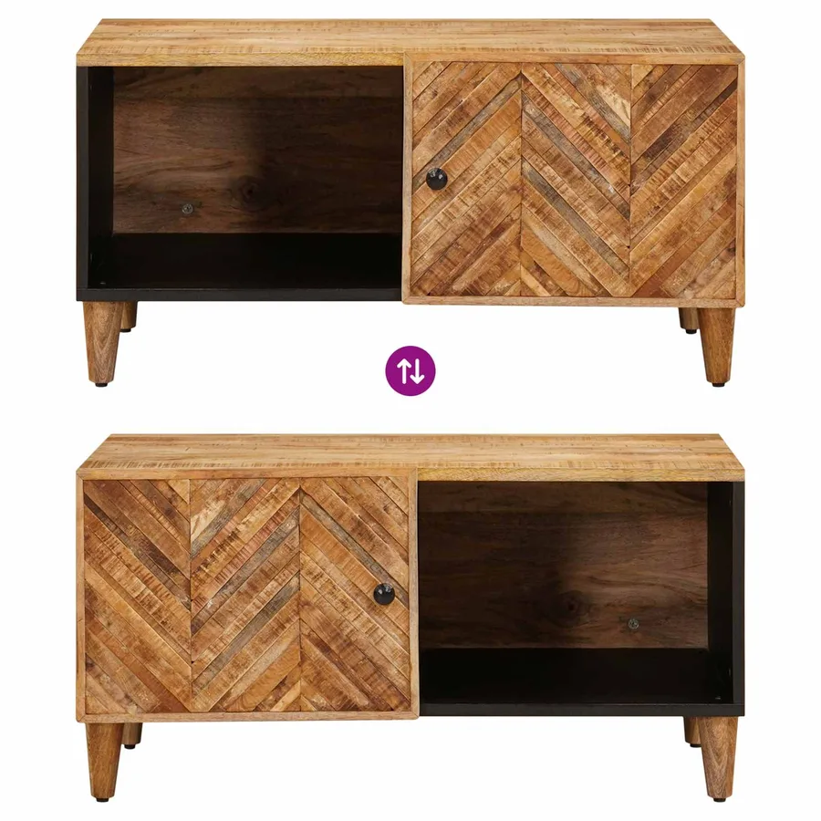 Table basse Marron 80 x 50 x 40 cm Bois de mangue massif - 10