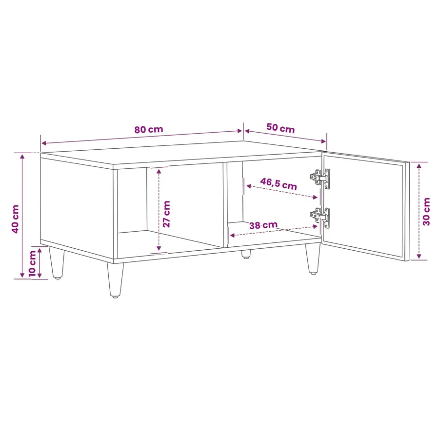 Table basse Marron 80 x 50 x 40 cm Bois de mangue massif - 12