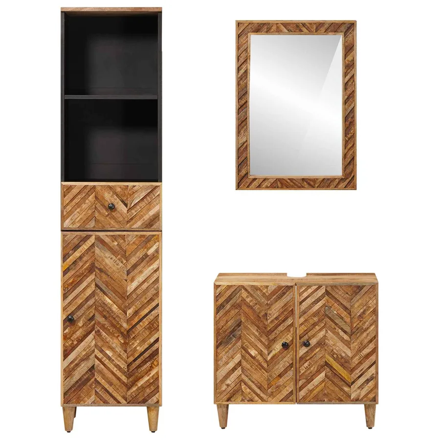 Ensemble de Meubles de Salle de Bain avec tiroir 3 pcs - 6