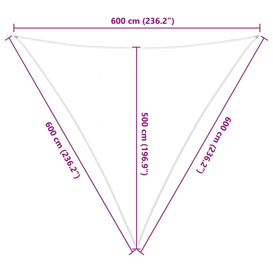 Voile d'ombre Gris clair et blanc 6 x 6 x 6 m - 10