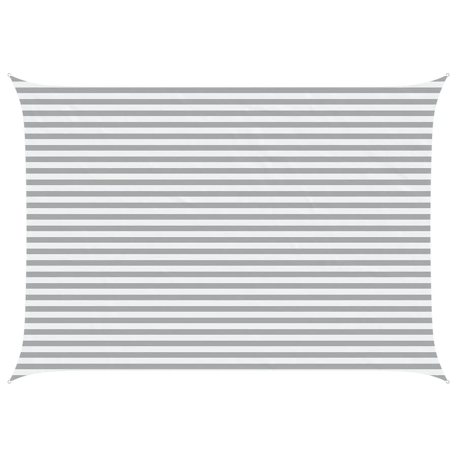 Voile d'ombre Gris clair et blanc 5 × 3,5 m - 2