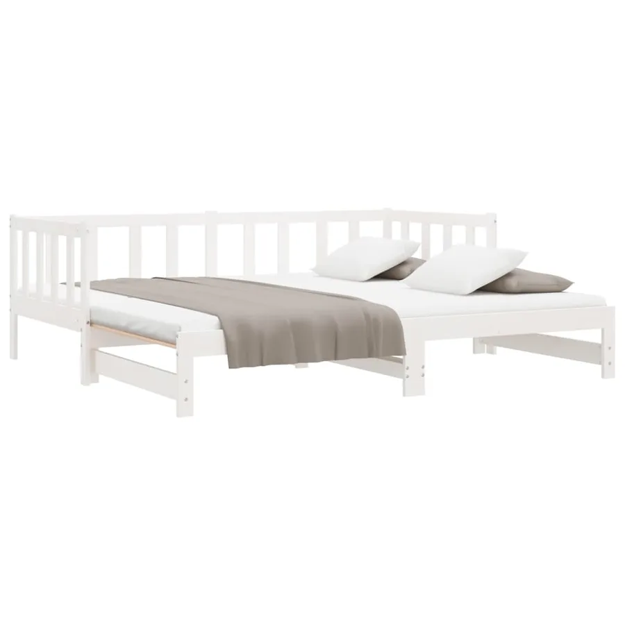Lit coulissant sans matelas blanc 2x(90x200) cm - 10