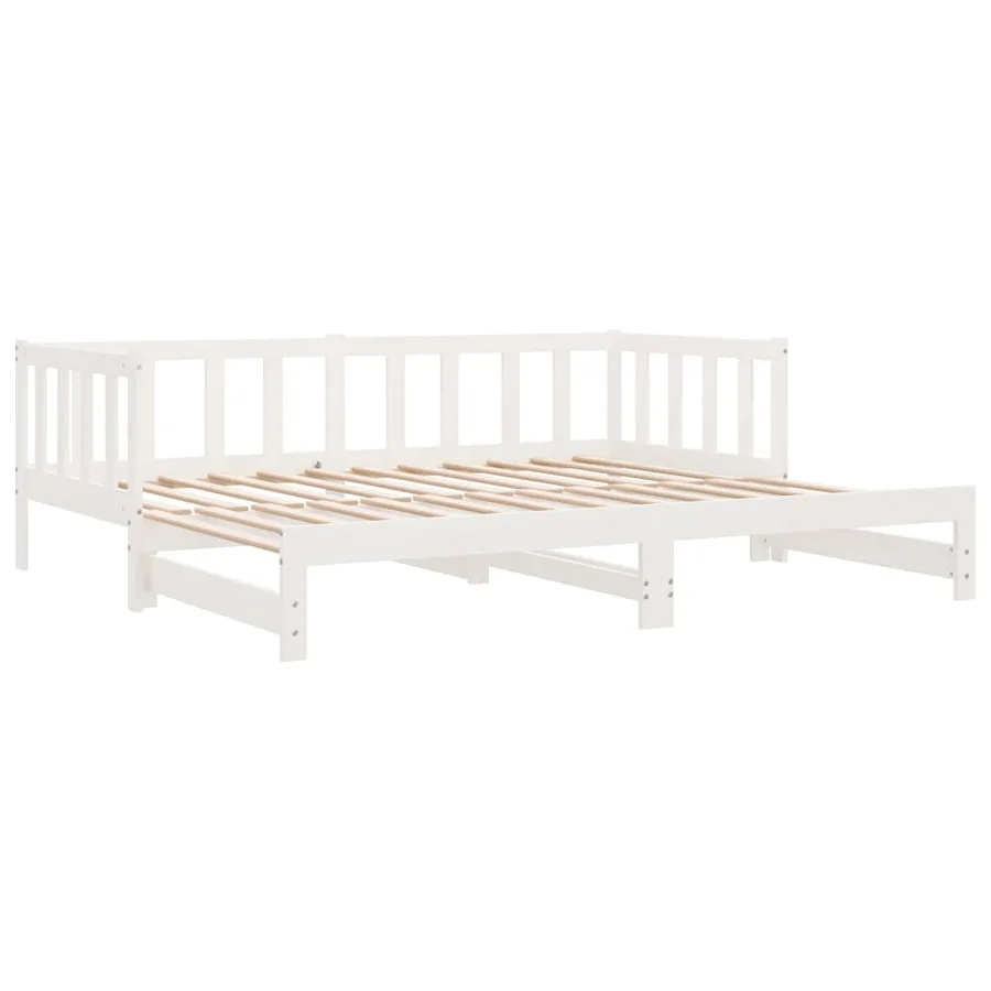 Lit coulissant sans matelas blanc 2x(90x200) cm - 11
