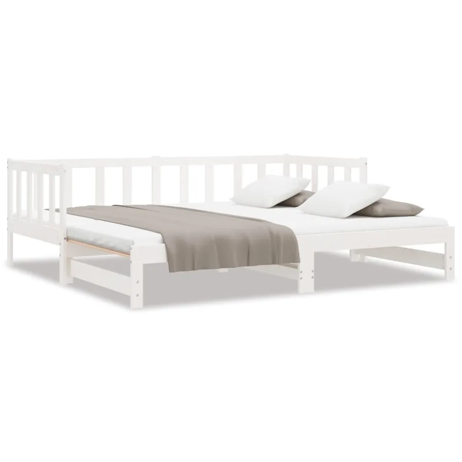 Lit coulissant sans matelas blanc 2x(90x200) cm - 2
