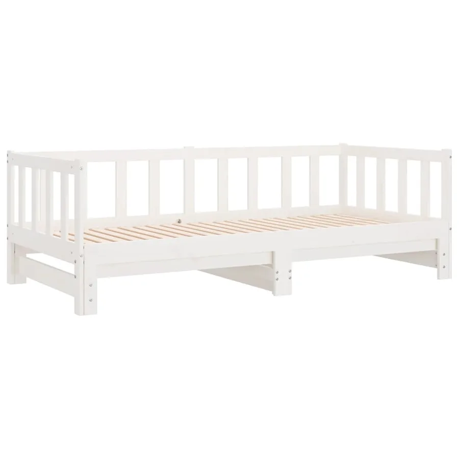 Lit coulissant sans matelas blanc 2x(90x200) cm - 3