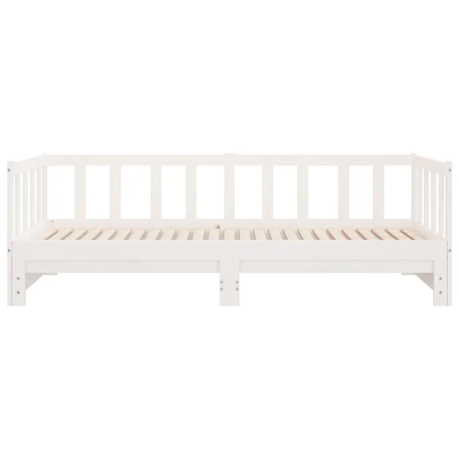 Lit coulissant sans matelas blanc 2x(90x200) cm - 6