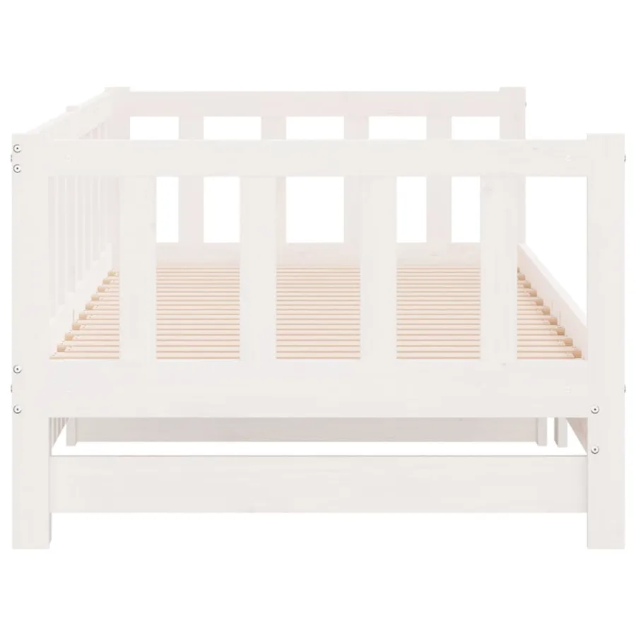 Lit coulissant sans matelas blanc 2x(90x200) cm - 7