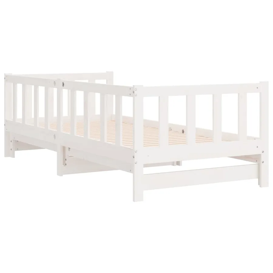 Lit coulissant sans matelas blanc 2x(90x200) cm - 8