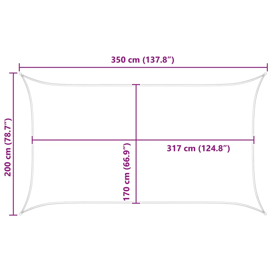 Voile d'ombre Jaune et blanc 3,5 x 2 m 100 % polyester Oxford - 8