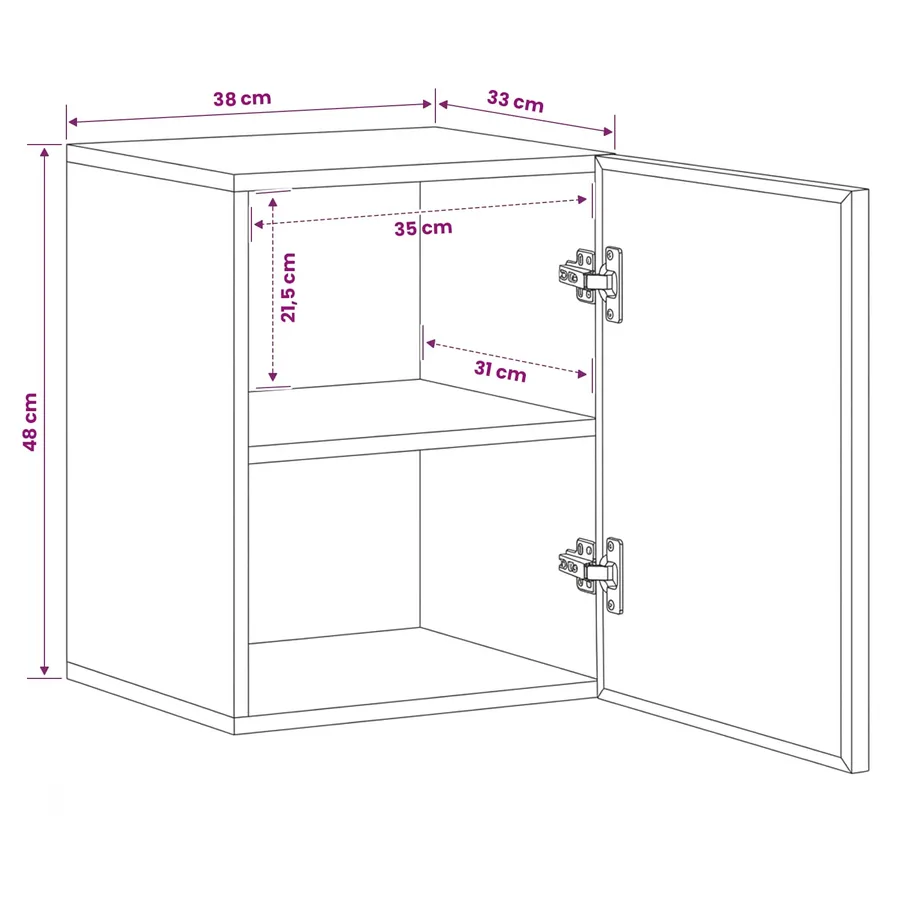 Armoire suspendue avec stockage Marron 38 x 33,5 x 48 cm - 11