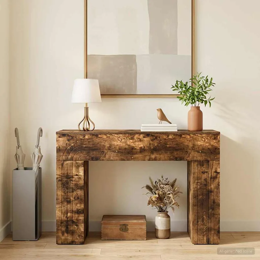 Table basse Chêne fumé 102 x 35 x 75 cm Bois d'ingénierie